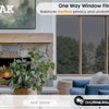 A window featuring a one-way privacy film balancing daytime privacy and unobstructed views.