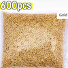 Bag of 600 gold-colored stainless steel eye screw pins for jewelry making