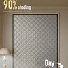 A close-up of a textured gray window film applied to a window, demonstrating 90% shading for a dark environment.