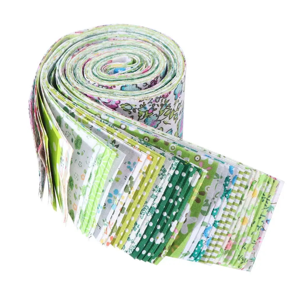Roll of floral cotton fabric with various patterns for quilting and crafting
