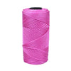 A spool of bright pink 1.5mm cotton silk thread for knitting and crafting.