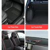 Various car mats, including floor mats, trunk mats, seat cushions, and dashboard mats, made with 3M Velcro.