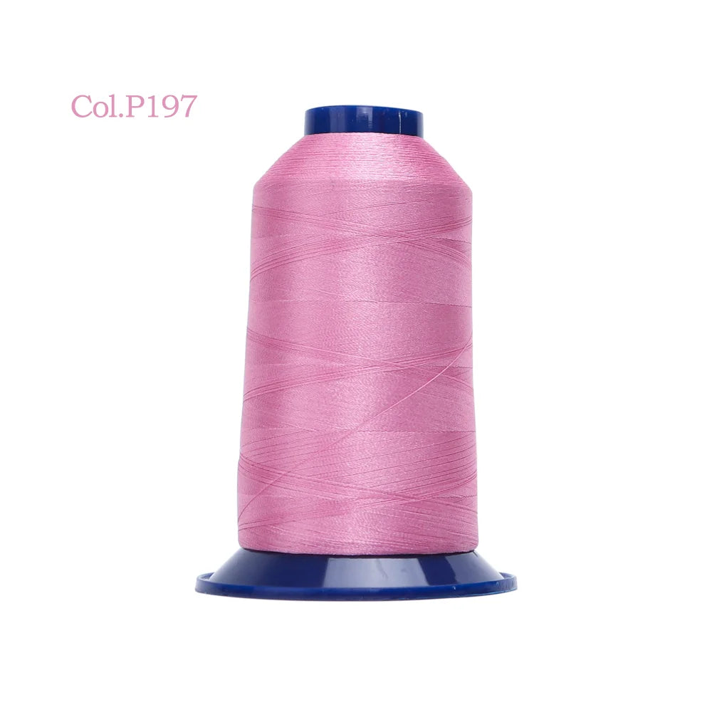 A spool of pink embroidery thread labeled Col.P197