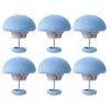 Six light blue non-slip duvet cover clips with silver metal stands