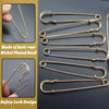 A collection of gold-colored anti-rust nickel-plated steel safety pins with a safety lock design.