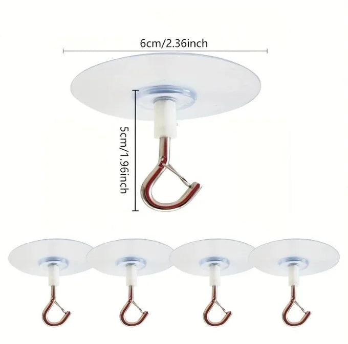 A set of heavy duty self-adhesive ceiling hooks with a white plate and copper-colored hooks.