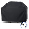 Black heavy-duty waterproof grill cover designed for a Blackstone griddle.