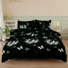 Black duvet cover set featuring a white butterfly print with matching pillowcases