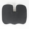 A gray ergonomic U-shaped massage seat cushion with a dotted pattern.