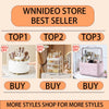 A display showing three best sellers of foldable clothes organizer bags with clear windows labeled TOP1, TOP2, and TOP3.