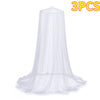 Three large sheer white dome mosquito nets for bed and home protection