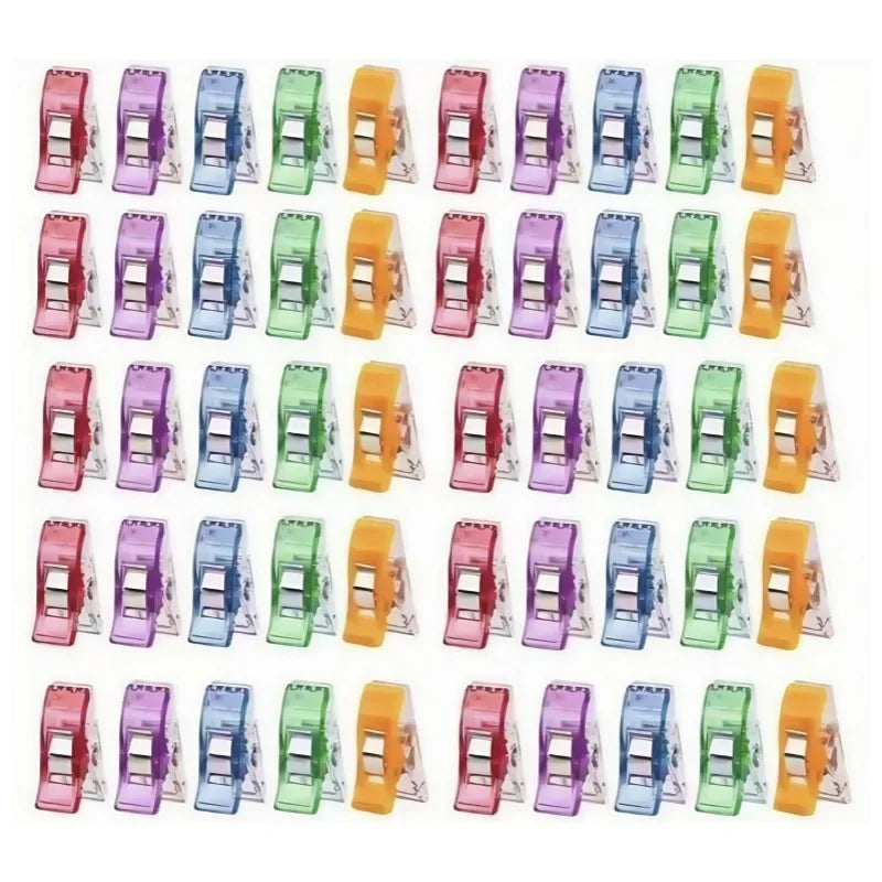 Assorted colorful multipurpose sewing and craft clips in various colors and sizes