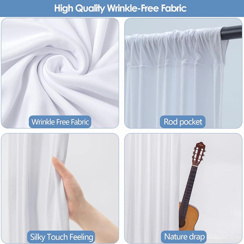 Burgundy Velvet-Look Polyester Backdrop Curtain