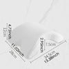 A white arched memory foam cuddle pillow shown with dimensions and support areas.