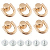 Set of three gold-toned metal D-shaped ring bag handles with screws