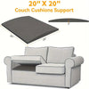 Gray couch cushion support pads measuring 20x20 inches for furniture
