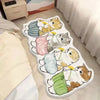 A plush carpet mat featuring cartoon cats sleeping in various poses for home décor.