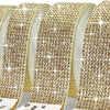 Gold crystal rhinestone sticker ribbon with diamond trim for crafts and decor