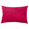 A square velvet throw pillow cover in a deep magenta or raspberry color.