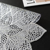 Clear white lacy floral pattern dining placemat or table runner