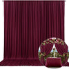 Burgundy Velvet-Look Polyester Backdrop Curtain