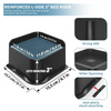 Reinforced L-side 3 inch bed riser showing dimensions and features like strong ABS and anti-skid design