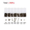 A set of bulk jewelry making findings including various sizes and types of clasps and findings in clear plastic compartments.