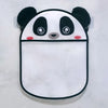 A cute panda-themed mesh storage bag with black ears and facial features.
