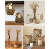 A collection of natural jute twine rolls used for crafts and decor, including decorative balls and floral arrangements.
