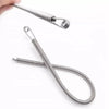 A set of metal spring drawstring sewing threaders, including a tool and a long spring wire.