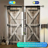 A pair of wooden light-filtering curtains with a rod pocket are shown, demonstrating day and night modes.