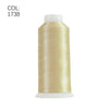 A spool of gold embroidery thread with a white core and white base.