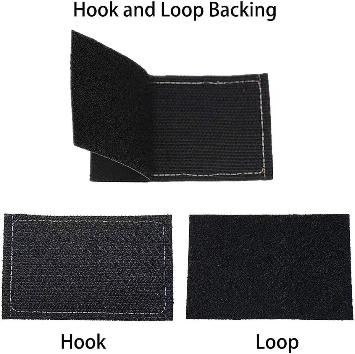 Hook and Loop backing shown with separate hook and loop patches.