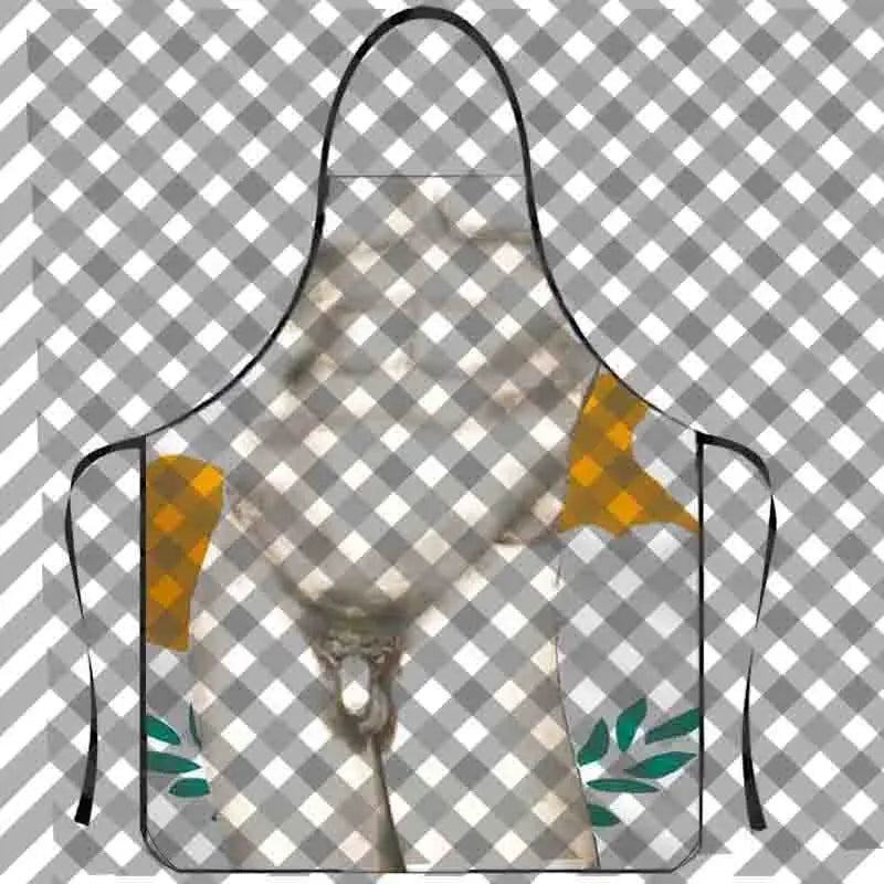 A versatile muscle and creativity apron with a camouflage pattern and green leaves.