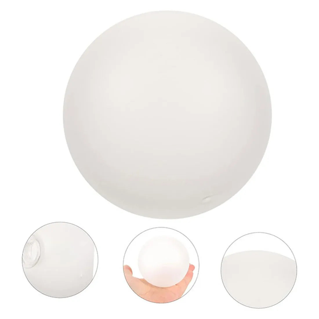 A white frosted threaded dome lampshade shown from above and a close-up of its texture.