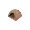 A light brown pet teepee or bed structure designed for cats and dogs.