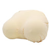 A beige memory foam contour chest pillow shown from the side.