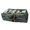 A stack of US hundred dollar bills shown in a close-up view.