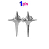 One pair of silver Y2K star clips for jeans and skirts