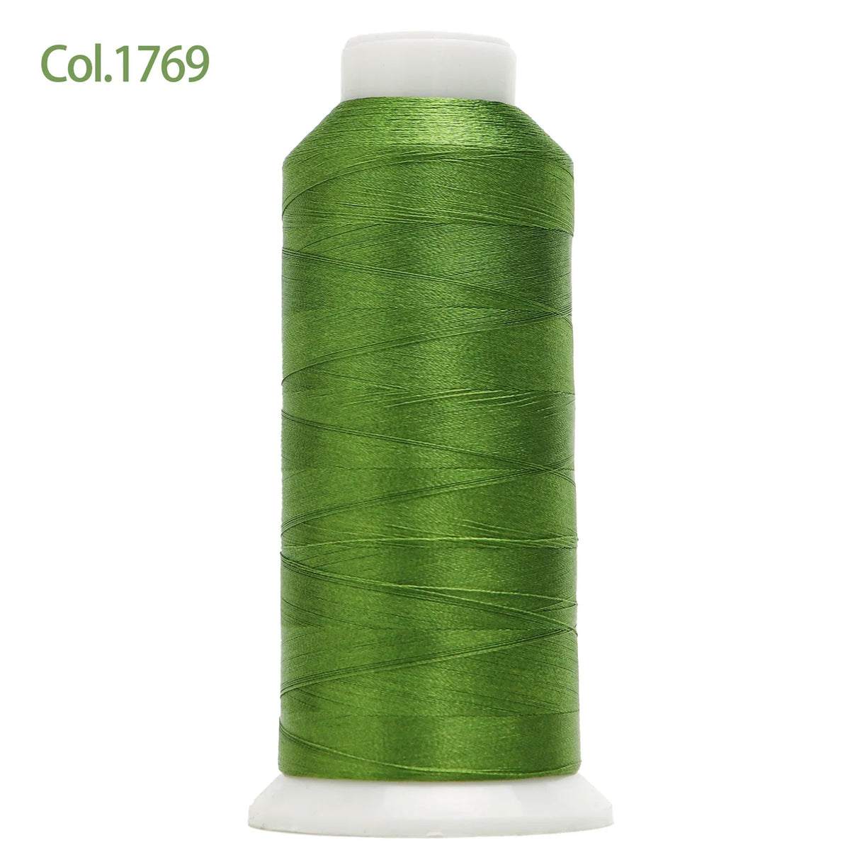 A spool of bright green embroidery thread labeled Col.1769