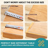 Demonstration showing how to trim an extra bigger wooden board and the perfect size different table protector mat.