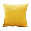 A square velvet throw pillow cover in a rich golden yellow color.