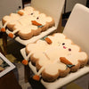 A set of cartoon toast shaped seat cushions for back and fatigue relief