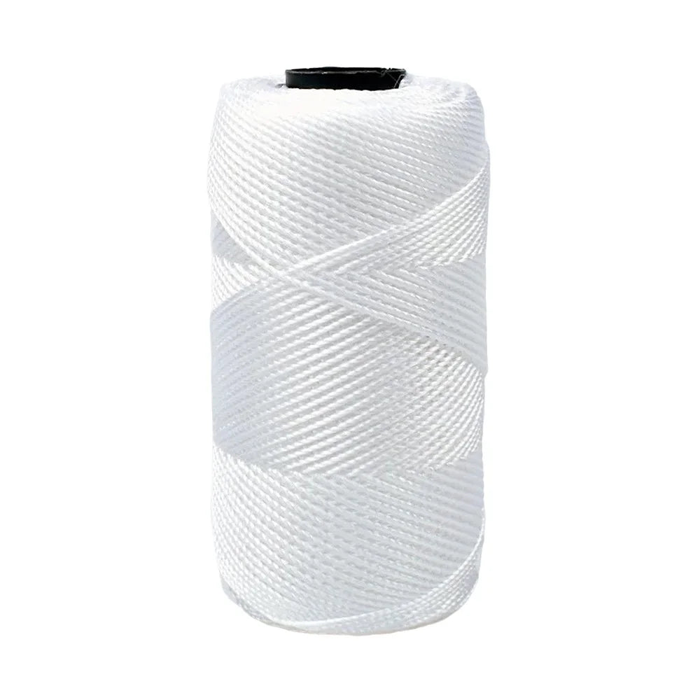 Spool of white 1.5mm cotton silk thread for knitting and crafting