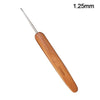 A pair of wooden crochet and knitting needles with 1.25mm tips.