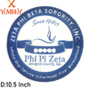 A circular patch featuring the text Zeta Phi Beta Sorority, Inc., and the name Phi Pi Zeta, with a stylized flame design.