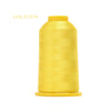 A spool of yellow high tenacity polyester embroidery thread labeled COL.P1574.