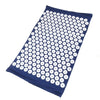 A dark blue acupressure relief mat with numerous white circular points for pain and stress relief.