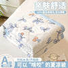 A stack of white quilted blankets with light blue floral patterns, suitable for dorms.