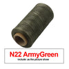 A roll of N22 ArmyGreen waxed thread for leather and crafting.